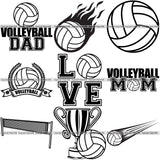 9 Volleyball Top Selling Designs Sports Game Ball Net Trophy Logo BUNDLE ClipArt SVG