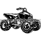 All Terrain Vehicle ATV Dirt Off Road Extreme Sports ClipArt SVG
