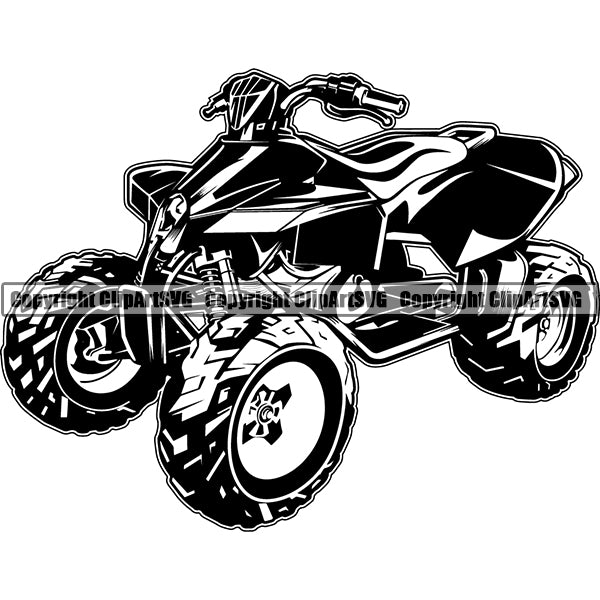All Terrain Vehicle ATV Dirt Off Road Extreme Sports ClipArt SVG