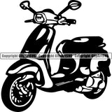 Scooter Moped Motorcycle Bike ClipArt SVG