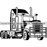 Truck Driver Trucking Trucker Driving Transportation Semi Tractor Trailer ClipArt SVG