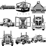 9 Truck Driver Tractor Trailer Top Selling Designs Trucking Shipping BUNDLE ClipArt SVG