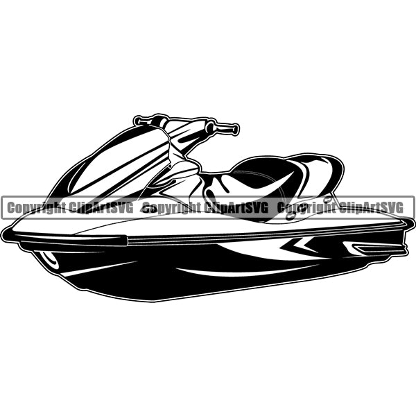 Transportation Wave Runner Jet Ski ClipArt SVG