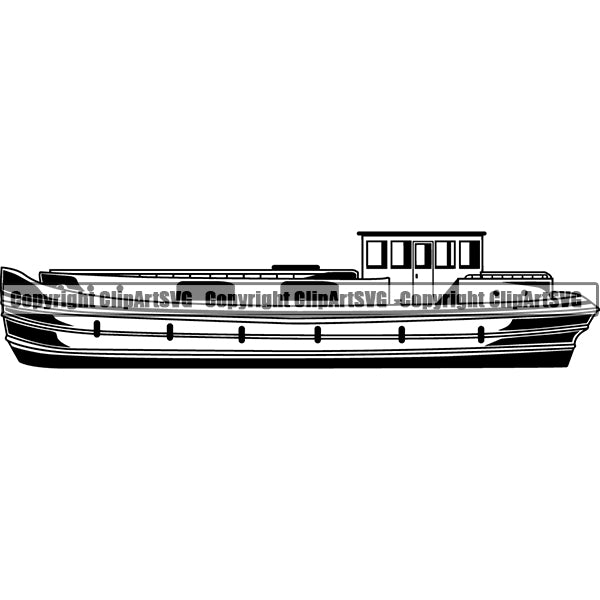 Transportation Boat River ClipArt SVG