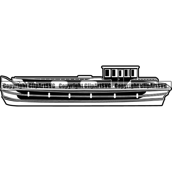 Transportation Boat River ClipArt SVG