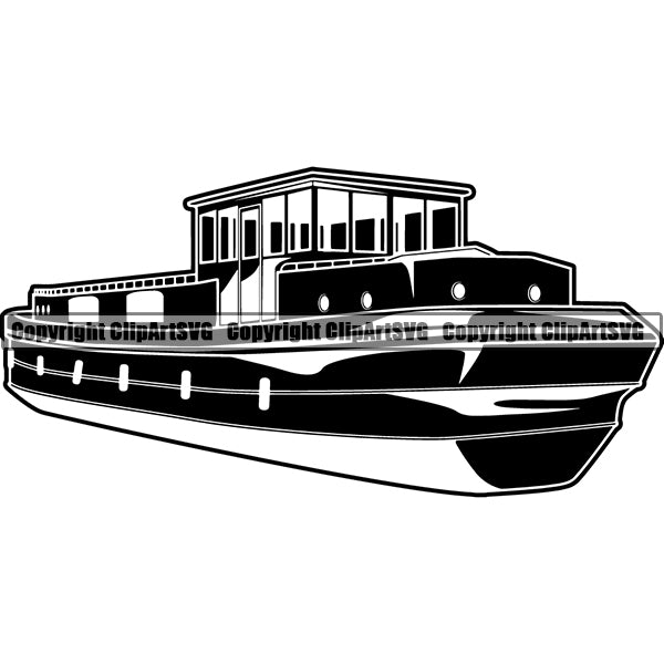Transportation Boat River ClipArt SVG
