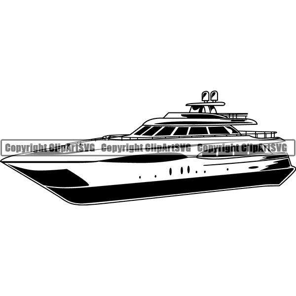 Transportation Boat Yacht ClipArt SVG