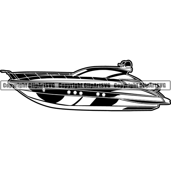 Transportation Boat Yacht ClipArt SVG