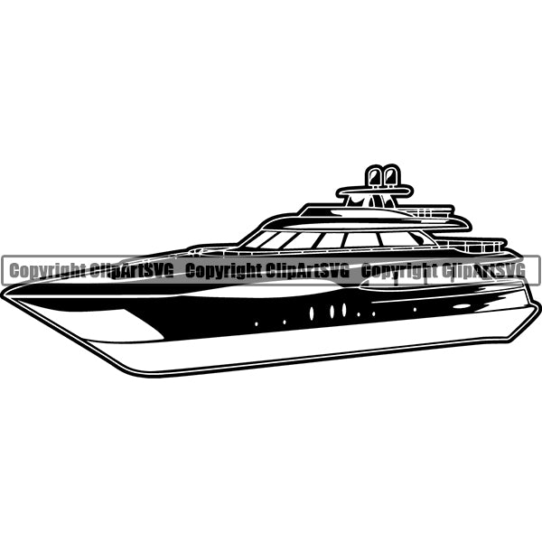 Transportation Boat Yacht ClipArt SVG