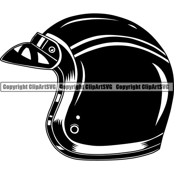 Motorcycle Bike Chopper Helmet ClipArt SVG