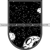 Astronaut Outer Space Shuttle Sci-Fi Science Fiction Logo ClipArt SVG