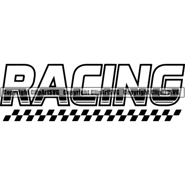 Sports Car Racing Text ClipArt SVG