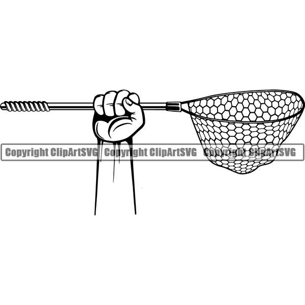 Sports Game Fishing Hunting Fish Hunt Net ClipArt SVG