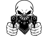 Gangster Thug Criminal Guns Bandana ClipArt SVG
