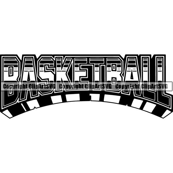 Sports Game Basketball Text ClipArt SVG