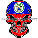 Country Flag Skull Belize ClipArt SVG