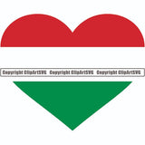 Country Flag Heart Hungary ClipArt SVG