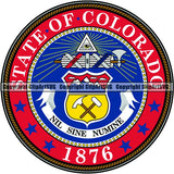 State Flag Seal Colorado ClipArt SVG