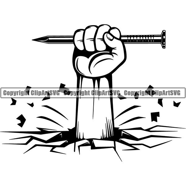 Construction Building Repair Service Nail ClipArt SVG