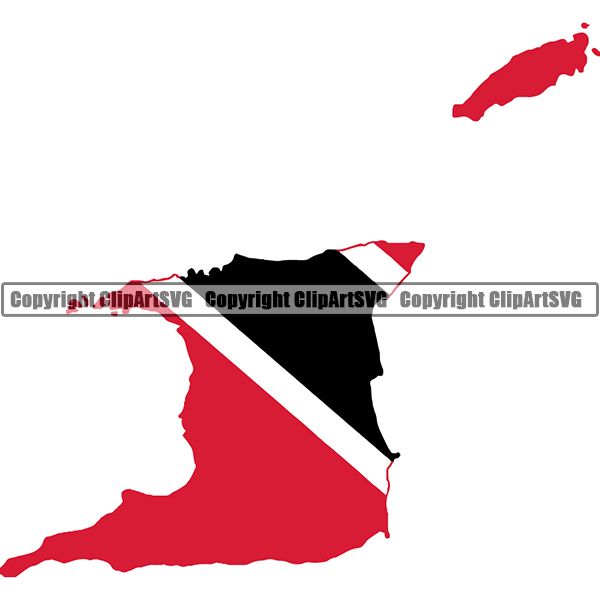 Country Flag Map Trinidad And Tobago ClipArt SVG