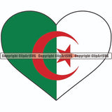 Country Flag Heart Algeria ClipArt SVG