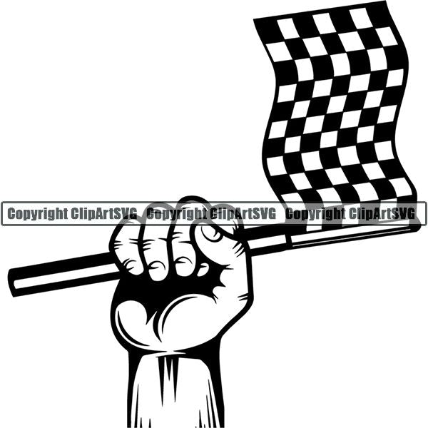 Sports Car Racing Hand ClipArt SVG