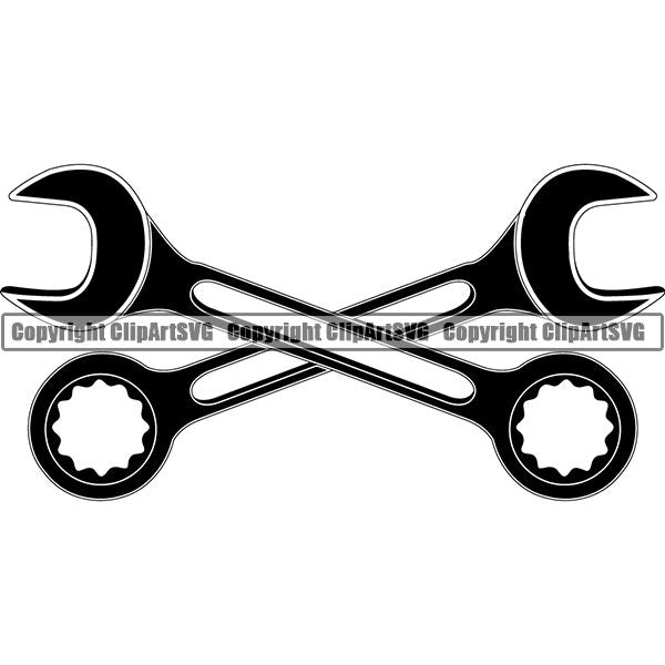 Mechanic Repair Shop Garage Wrench ClipArt SVG