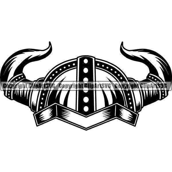 Viking Warrior Helmet ClipArt SVG