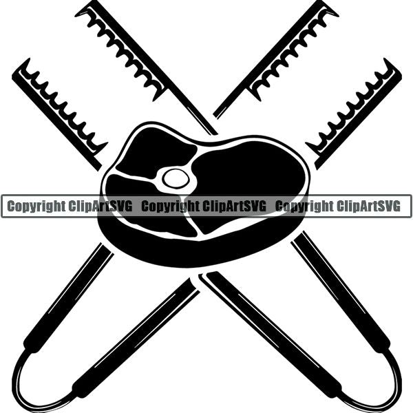 Cooking BBQ Bar-B-Que Barbque Chef Cook Butcher Logo ClipArt SVG