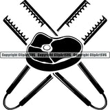 Cooking BBQ Bar-B-Que Barbque Chef Cook Butcher Logo ClipArt SVG