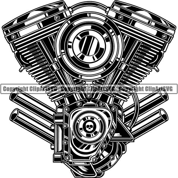 Mechanic Repair Shop Garage Engine ClipArt SVG