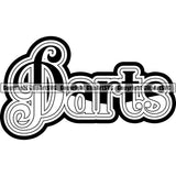 Sports Game Darts Text ClipArt SVG