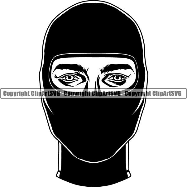 Sports Boxing Boxer MMA Fighter Ninja Mask Police Mask ClipArt SVG