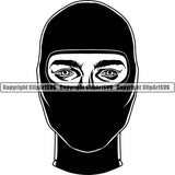 Sports Boxing Boxer MMA Fighter Ninja Mask Police Mask ClipArt SVG