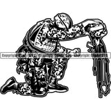 Military Weapon Soldier Fallen Army Honoring Dead ClipArt SVG
