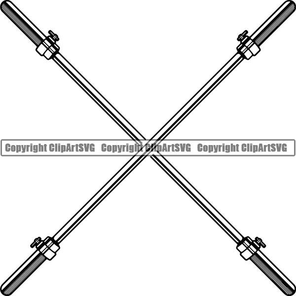 Gym Sports Bodybuilding Fitness Muscle Weight Bar Olympic ClipArt SVG