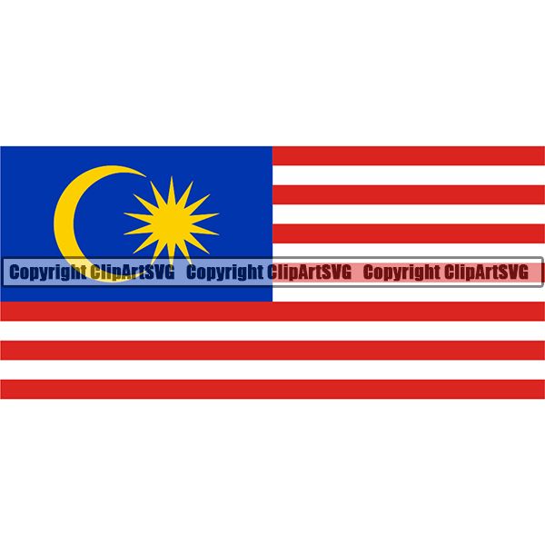 Country Flag Square Malaysia ClipArt SVG