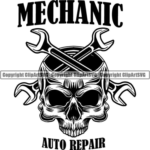Mechanic Repair Shop Garage Logo ClipArt SVG