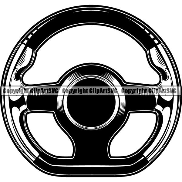 Sports Car Racing Steering Wheel ClipArt SVG