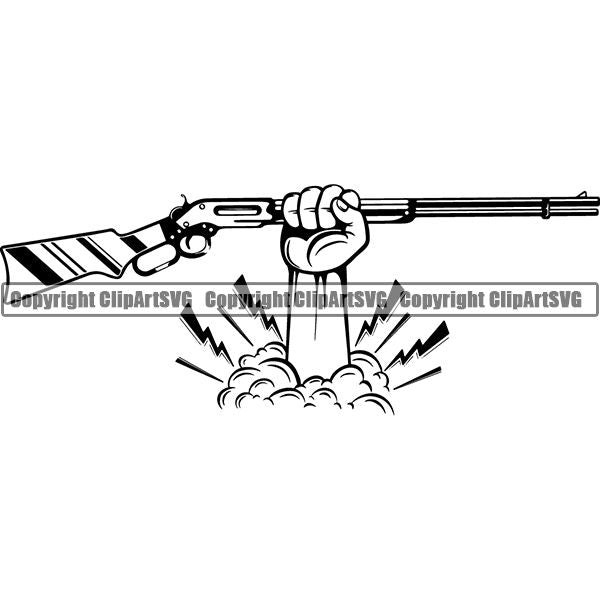 Occupation Cowboy Rifle ClipArt SVG