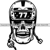 Sports Hockey Mask Skull Skeleton Scary Evil Horror Halloween Death Dead ClipArt SVG