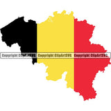 Country Flag Map Belgium ClipArt SVG