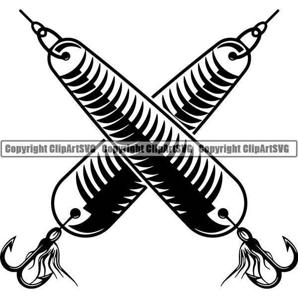 Sports Game Fishing Hunting Fish Hunt Lure ClipArt SVG