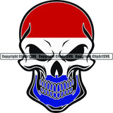 Country Flag Skull Netherlands ClipArt SVG