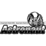 Astronaut Outer Space Shuttle Sci-Fi Science Fiction Logo ClipArt SVG