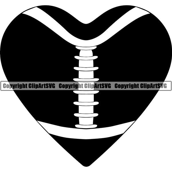 Sports Game Football Heart ClipArt SVG
