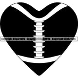 Sports Game Football Heart ClipArt SVG