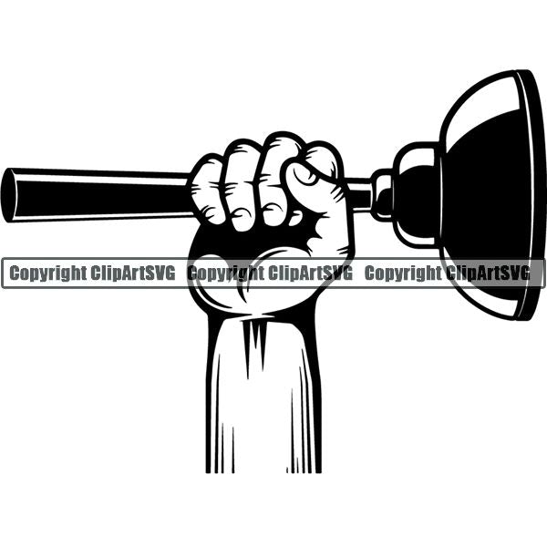 Plumbing Plumber Pipe Repair Service Hand ClipArt SVG