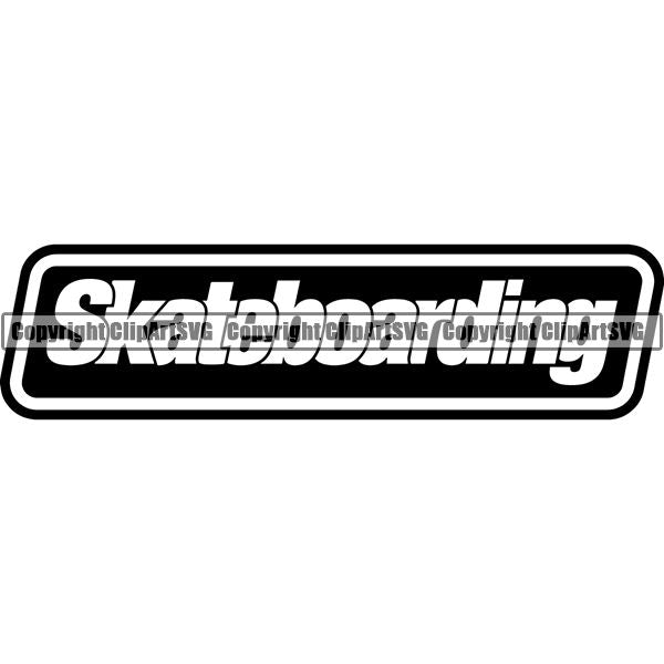 Sports Skateboarding Skateboard Text ClipArt SVG