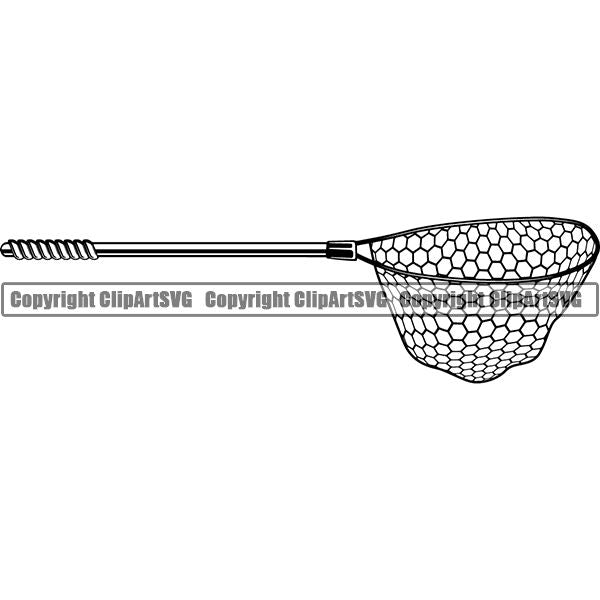 Sports Game Fishing Hunting Fish Hunt Hand Net ClipArt SVG